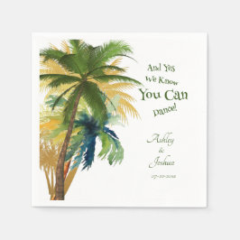 Serviette En Papier Palm Tree Beach Wedding Napkins