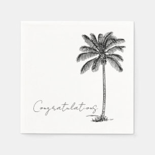 Serviette En Papier Palm Tree Tropical Beach Minimal Félicitations