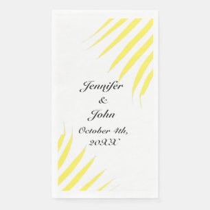 Serviette En Papier Palmier Folithe Citron Jaune Feuille Mariages