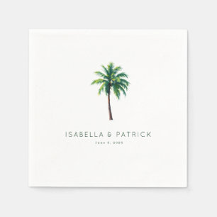 Serviette En Papier Palmier Tropical Vert Serein