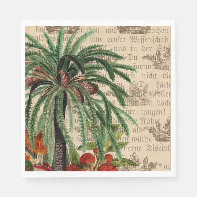 Serviette En Papier Palmier tropique vintage (Devant)