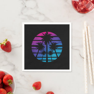 Serviette En Papier Palmiers Plage Hawaïenne Vacances d'Été