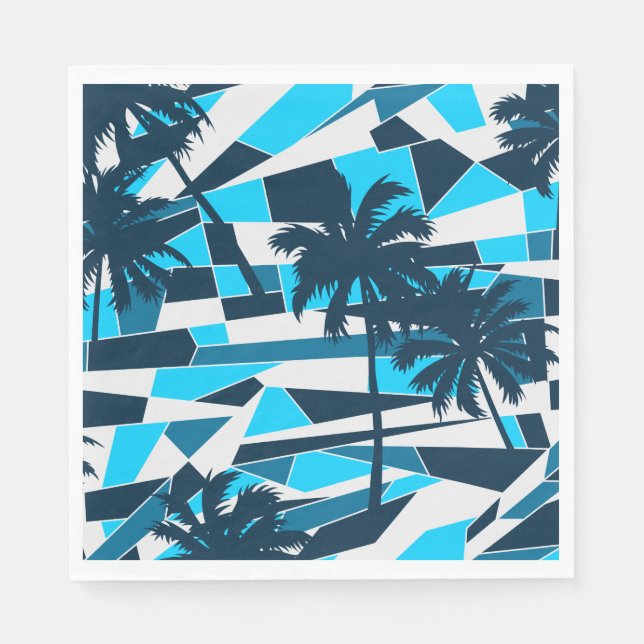 Serviette En Papier palmiers surfs Abstraits (Devant)