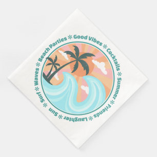 Serviette En Papier Palmiers tropicaux Hawaiian Island Good Vibes