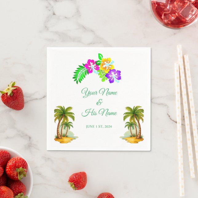 Serviette En Papier Palmiers tropicaux Thunder_Cove (En situation)