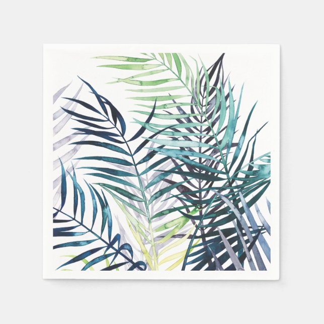 Serviette En Papier Palmiers Twilight - Feuilles tropicaux (Devant)