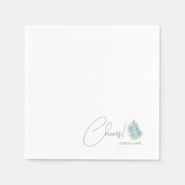 Serviette En Papier Palms Aqua ・ Plutôt Côtier Mariage moderne