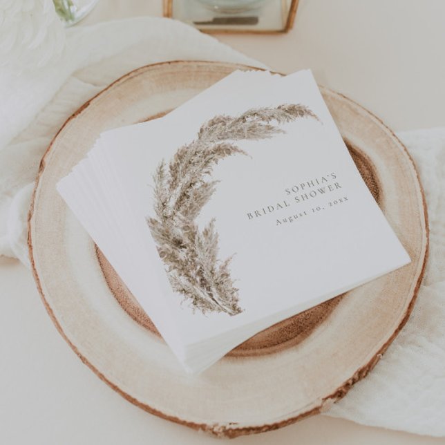 Serviette En Papier Pampas Grass Boho Minimal (Créateur téléchargé)