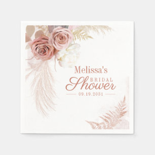 Serviette En Papier Pampas Grass Tan Réception de Mariage  Papier