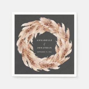 Serviette En Papier Pampas naturel moderne bohème pampas herbe mariage
