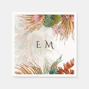 Serviette En Papier Pampas Tropical Grass Terracotta Mariage