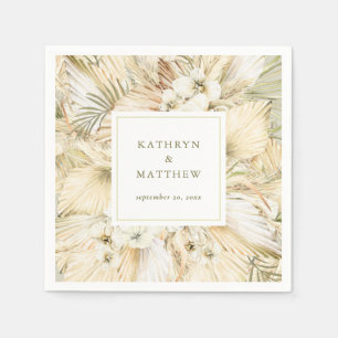 Serviette En Papier Pampas Ventilateur Palms Mariage Boho Naples