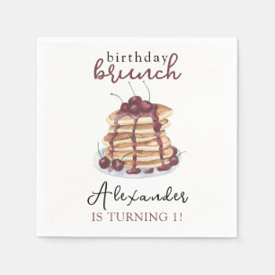 Serviette En Papier Pancakes aquarelle fête d'anniversaire