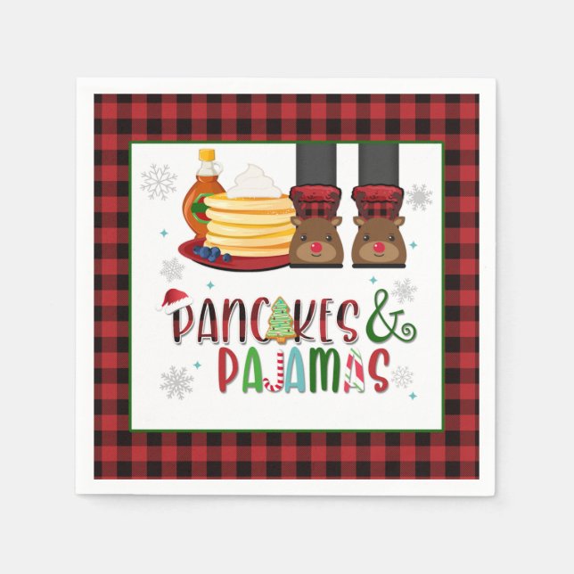Serviette En Papier Pancakes & Pyjamas Noël Party Napkin - W (Devant)