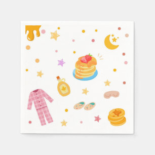 Serviette En Papier Pancakes Roses Girls et Pyjamas Party Napkin