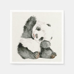 Serviette En Papier Panda de bébé   mignon et velu