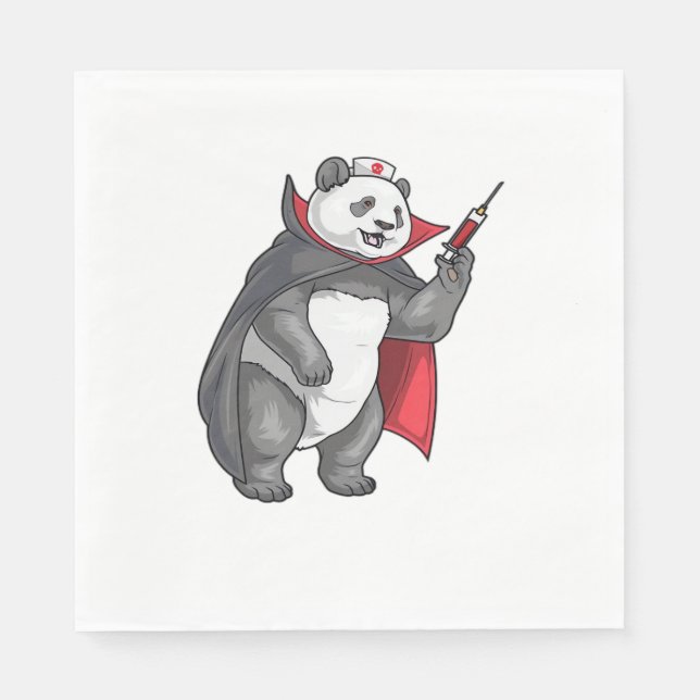 Serviette En Papier Panda Halloween Vampire infirmière T-shirt surdime (Devant)