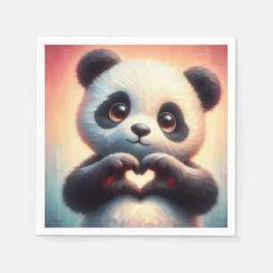 Serviette En Papier Panda sincère