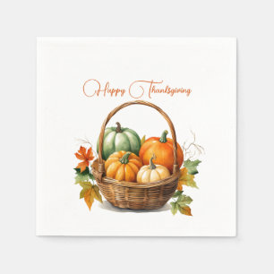 Serviette En Papier Panier de citrouilles Joyeux Thanksgiving