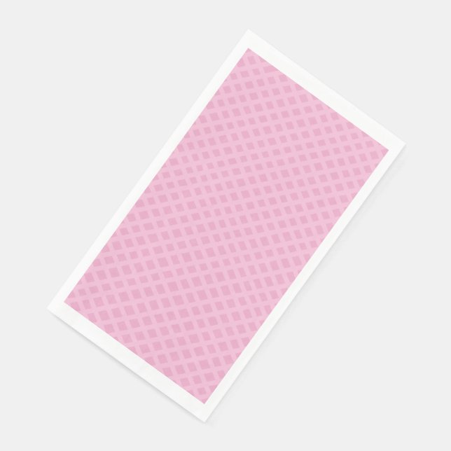 Serviette En Papier Panier Tissé en Damier Tons Rose Bébé (Coin)