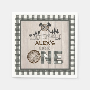 Serviette En Papier Paniers à bûches 1er anniversaire Napkin - Axes Bl