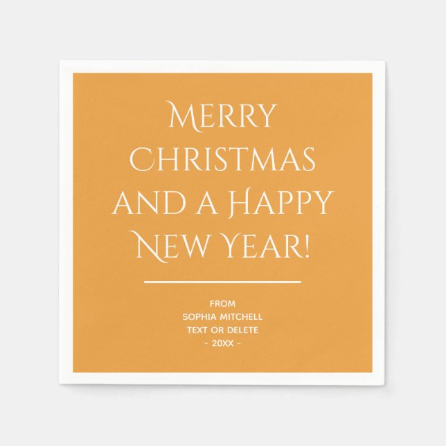 Serviette En Papier Paniers de Noël Orange doré traditionnel (Devant)
