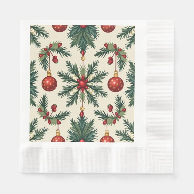 Serviette En Papier Paniers en papier de Noël, pique-nique (Devant)