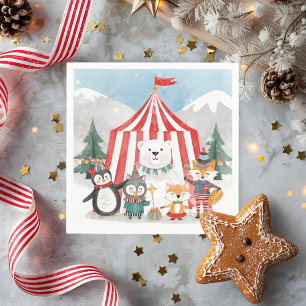 Serviette En Papier Panneau d'anniversaire d'animal de cirque d'hiver 