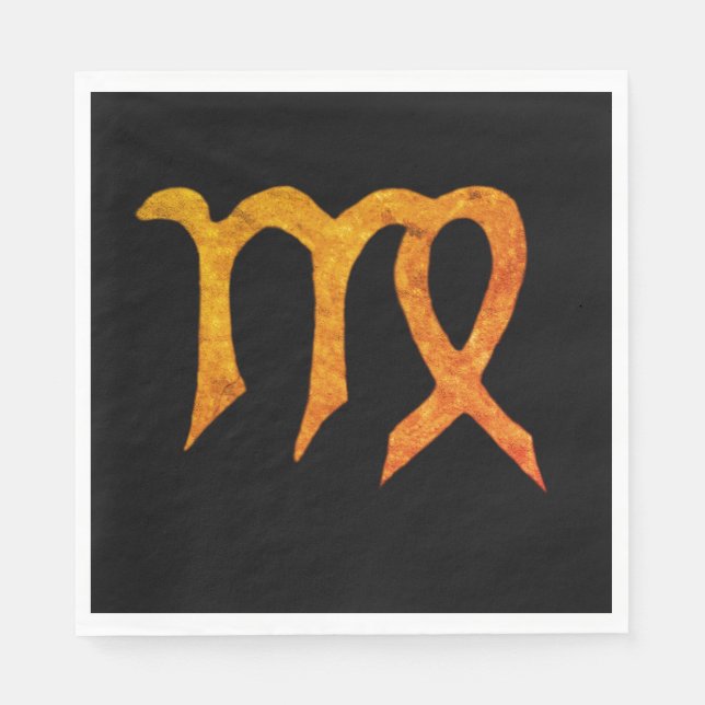 Serviette En Papier Panneau d'astrologie Gold Virgo personnalisé (Devant)