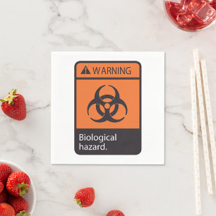 Serviette En Papier Panneau d'avertissement de danger biologique Symbo