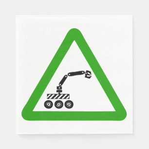 Serviette En Papier Panneau d'avertissement de passage de robot