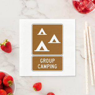 Serviette En Papier Panneau de camping de groupe