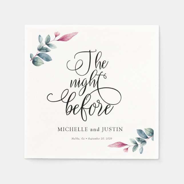 Serviette En Papier Panneau de dîner de répétition de script simple (Devant)