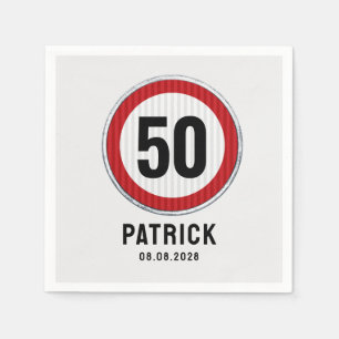 Serviette En Papier Panneau de limitation de vitesse pour 50e annivers