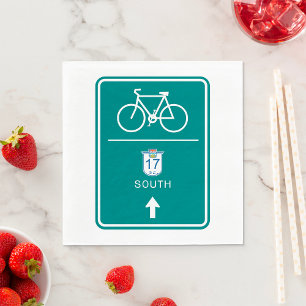 Serviette En Papier Panneau de signalisation de la route cyclable 17 B