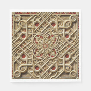 Serviette En Papier Panneau géométrique en bois avec décoration comple