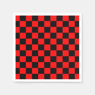 Serviette En Papier Panneau rouge noir