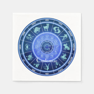 Serviette En Papier Panneau solaire Zodiac Calendrier Astrologie Thund