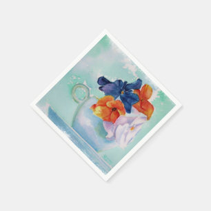SERVIETTE EN PAPIER PANSIERS DANS UN PAPIER DE TEACUP NAPKINS