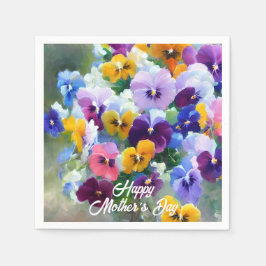 Serviette En Papier Pansies Bonne fête des mères