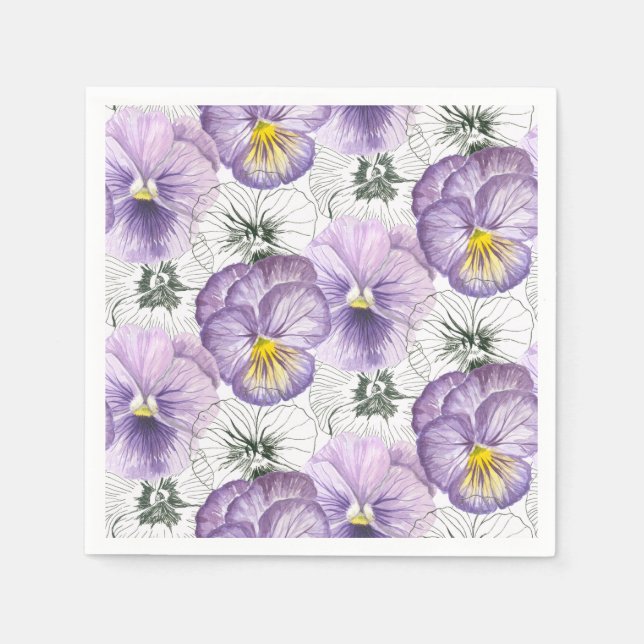 Serviette En Papier Pansy motif (Devant)