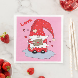 Serviette En Papier Pantalons rouges en papier rose gnome