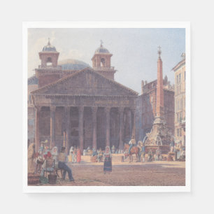 Serviette En Papier Panthéon et Piazza della Rotonda à Rome, Italie