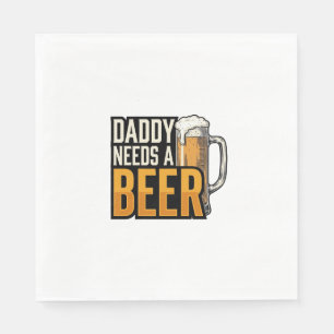Serviette En Papier Papa a besoin d'une bière Vintage Engraving Shirt 
