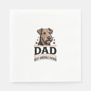 Serviette En Papier Papa Airedale Terrier T-shirt vintage pour papa ch