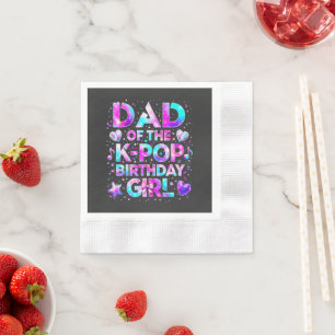 Serviette En Papier Papa de la musique coréenne d'anniversaire K-Pop