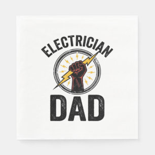 Serviette En Papier Papa électricien chemise vectorielle gravure vinta