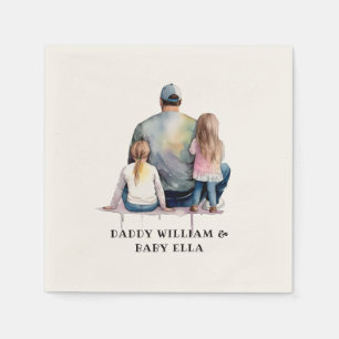 Serviette En Papier Papa et filles personnalisées (9)