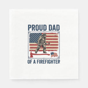 Serviette En Papier Papa fier d'un pompier drapeau vintage vecteur_1