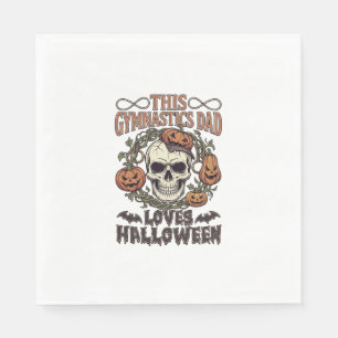 Serviette En Papier Papa Gymnastique Aime Halloween Crâne Citrouilles